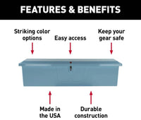 Taylor Made Stow N’ Go Fisherman’s Fiberglass Dock Box, Extra Large (24"H X 95"W X 22"D), Ice Blue  • 83560IB