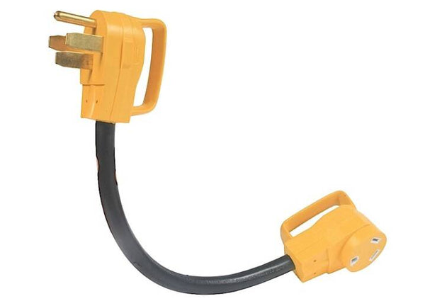 Camco Power Grip Dogbone Electrical Adapter - 50 Amp Male to 30 Amp Female - 18  • 55175
