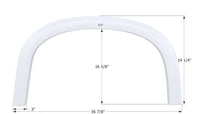 Icon FS2038 36-7/8"L x 19-1/4"H (16-5/8" Arch Heigh) Polar White Single Axle Fender Skirt for Four Winds Model  • 12038