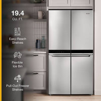 Whirlpool 36" Wide Counter Depth 4 Door Refrigerator - 19.4 cu. ft.  • WRQA59CNKZ