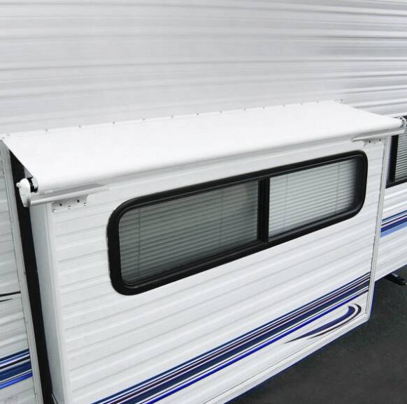 Carefree Solid White RV Slide-Out Awning, 106"-113" Roof Size  • LH1130042