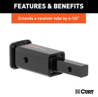 Curt Receiver Tube Adapter, 1-1/4" to 2" Shank, 6-1/4" Length  • 45785