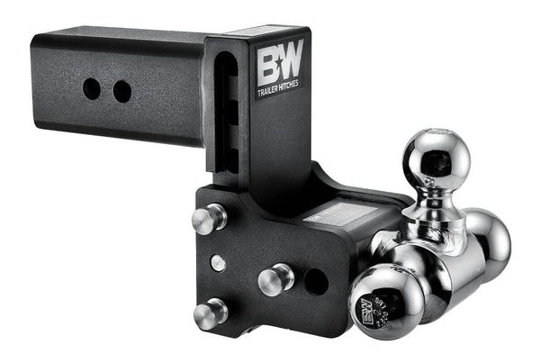 B&W Tow & Stow Adjustable Tri-Ball Mount - 3" Receiver - 1 7/8", 2", 2 5/16" Ball - 5" Drop  • TS30048B