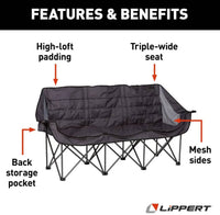 Lippert Campfire Folding Couch - Dark Grey  • 2022114796