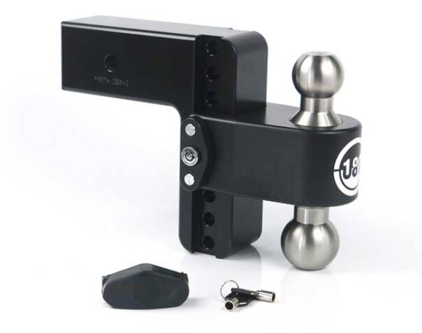 Weigh Safe 180 Hitch Adjustable 6" Drop Cerakote Black Dual Ball Mount with Dual Pin Keyed Lock for 3" Receivers  • LTB6-3-CER-BLA