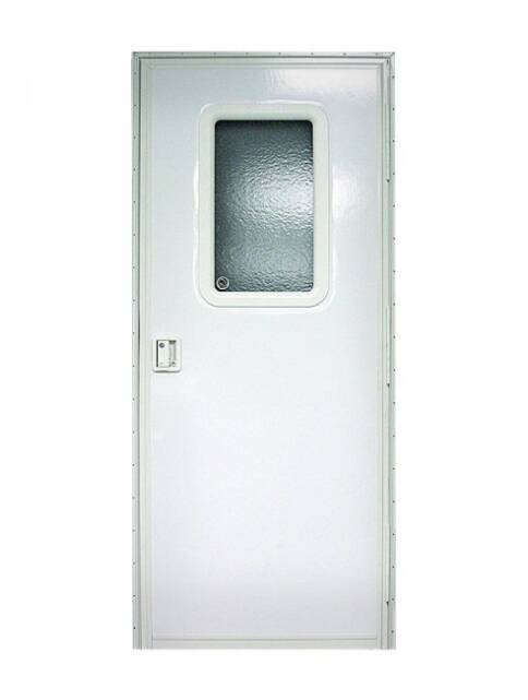 Lippert Right Hinge RV Square Entry Door with Screen Door - 24" x 76" (Polar White)  • V000042625
