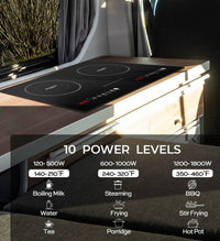 Fogatti RV Electric Induction Cooktop Double Burner  • FOIH2B