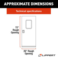 Lippert Right Hinge RV Square Entry Door with Screen Door - 26" x 72" (Off White)  • V000350945