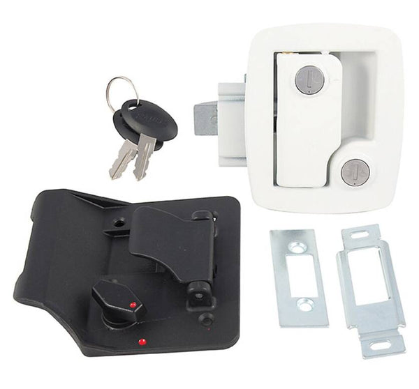 Bauer RV Entry Door Lock With Keys - White  • 013-534