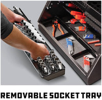 Powerbuilt 26" Rapid Box Slant Front Toolbox Tool with Tool Magnets - Grey  • 240102