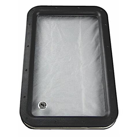 Lippert Inner & Outer Entry Door Replacement window Frame With Seal - 12" x 21" - Black  • 363370