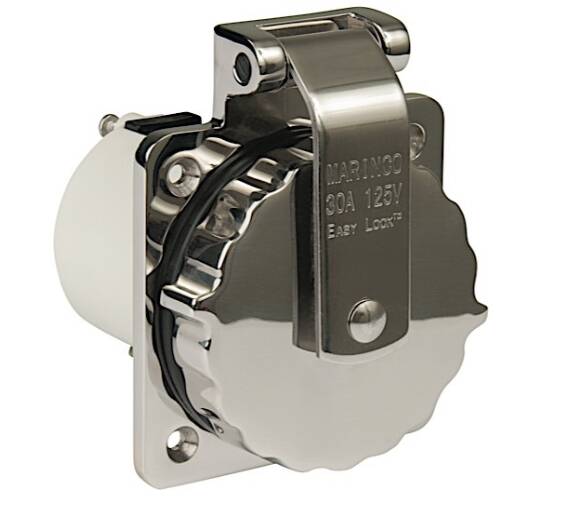 Marinco Stainless Steel Inlet 30 Amp 125V  • 303SSEL-BRV