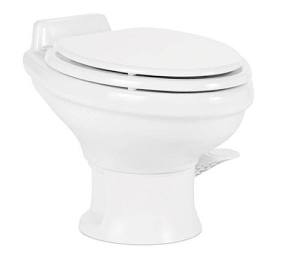 Dometic 321 Elongated Ceramic Low Profile RV Toilet - White  • 302321681