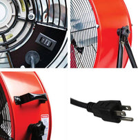 Maxxair 24" 2-Speed Tilting Direct Drive Drum Fan, Red  • BF24TFREDUPS