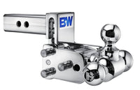 B&W  Tow & Stow Adjustable Tri-Ball Mount - Chrome - 2" Receiver - 1 7/8", 2", 2 5/16" Ball - 3" Drop  • TS10047C