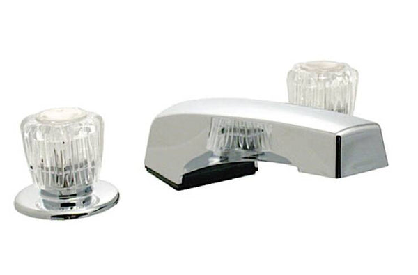 Valterra Catalina Tub Faucet, Adjustable Center 8"-24", Chrome w/ Clear Acrylic Knob Handles  • PF224301