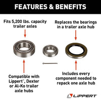 Lippert Trailer Bearing Replacement Kit for 5,200 LB Axle Hub  • 333949