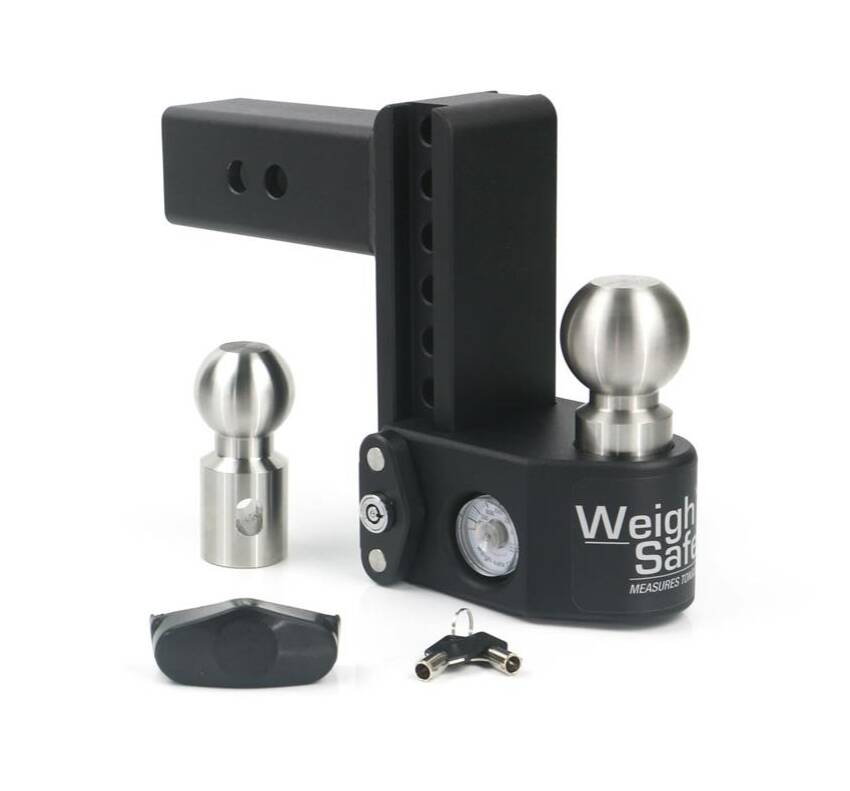 Weigh Safe Adjustable 6" Drop Steel with Stainless Steel Balls Ball Mount with Built-in Scale for 2-1/2" Receivers  • SWS6-2.5