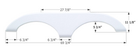 Icon Tandem Axle Fender Skirt for Keystone RVs - 69-3/4" x 11-1/8", Polar White  • 01466