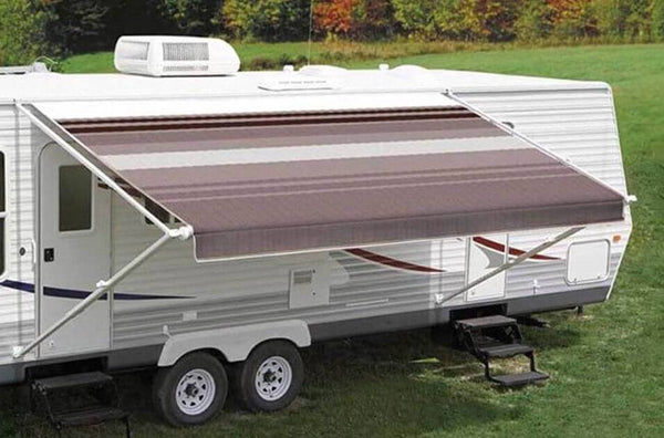 Carefree RV Awning Vinyl Fabric 19'-2" - Sierra Brown Dune Stripe With White Weatherguard  • JU208A00