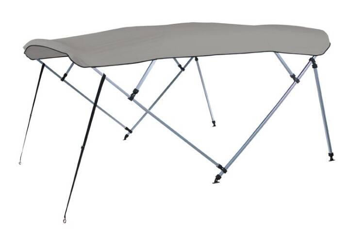 Carver Cadet Gray Sunbrella Acrylic Square Tube 4-Bow Standard Pontoon Bimini Top with Storage Boot, 8' L x 96"-102" W  • 510A-10