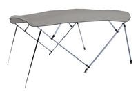 Carver Cadet Gray Sunbrella Acrylic Square Tube 4-Bow Standard Pontoon Bimini Top with Storage Boot, 8' L x 96"-102" W  • 510A-10