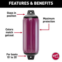 Taylor Made Super Gard Boat Fender, Burgundy, 8.5" x 26"  • 953824