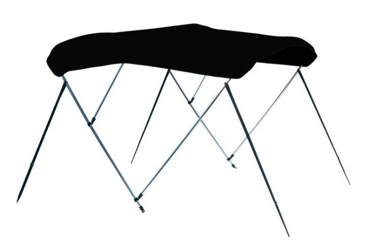Carver Jet Black Sunbrella Acrylic 3-Bow Ready to Assemble Bimini Canvas with Storage Boot, 6' L x 67"-72" W x H  • 602A-02
