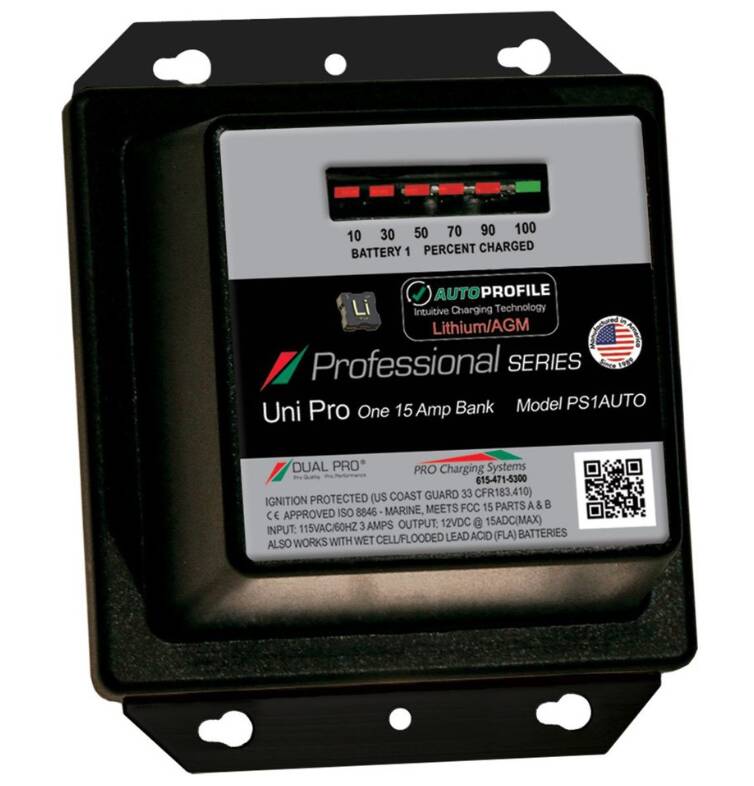 Dual Pro Professional Series AutoProfile 15A 1-Bank Battery Charger  • PS1AUTO