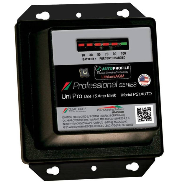 Dual Pro Professional Series AutoProfile 15A 1-Bank Battery Charger  • PS1AUTO