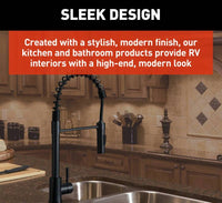 Lippert Flow Max Coiled Pull-Down RV Kitchen Faucet - Black Matte  • 2021090598