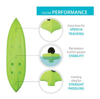 Lifetime Tioga 100 Sit-On-Top Kayak (Paddle Included) – Lime Green  • 90534