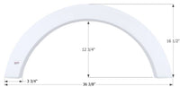 Icon FS1759 36-3/8"L x 16-1/2"H (12-3/4" Arch Heigh) Polar White Single Axle Fender Skirt for Wolverine Class C Model  • 01759