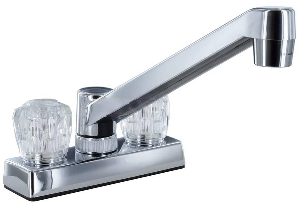 Valterra RV Kitchen Faucet, 4" Mount, 8" Spout, 2 Knobs, Chrome  • PF211305