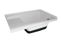 Icon Sit in Step RV Bath Tub with Right Hand Drain - 36" x 24" x 13" - Polar White  • 00476