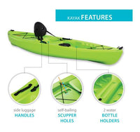 Lifetime Tioga 100 Sit-On-Top Kayak (Paddle Included) – Lime Green  • 90534