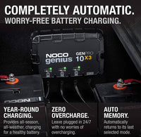 Noco 3-Bank, 30-Amp On-Board Battery Charger, Battery Maintainer, and Battery Desulfator  • GENPRO10X3