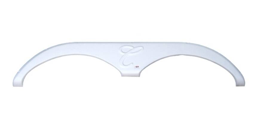 Icon FS785 68-3/8"L x 13-7/8"H (9-1/4" Arch Heigh) Polar White Tandem Fender Skirt for Forest River Cardinal Model  • 01655