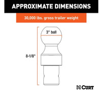 Curt OEM Puck System 3" Gooseneck Ball, Chevy, Ford, GMC, Nissan, RAM, 30K  • 60628