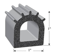 AP Products Ribbed D-Seal With Tape - 1" x 1" x 50 Ft - Black  • 018-023-PT