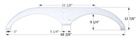 Icon FS785 68-3/8"L x 13-7/8"H (9-1/4" Arch Heigh) Polar White Tandem Fender Skirt for Forest River Cardinal Model  • 01655