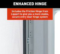 Lippert Right Hinge RV Square Entry Door with Screen Door - 26" x 72" (Off White)  • V000350945