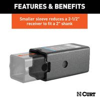 Curt Reducer Sleeve Set, 3" to 2-1/2" to 2" Shanks, 2 Pieces  • 45408