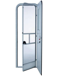 Lippert Right Hinge RV Radius Entry Door with Screen Door with Drip Cap & Threshold - 24" x 68", Polar White  • V000042326