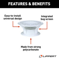 Lippert 360 Siphon Roof Vent Cap - White  • 389381