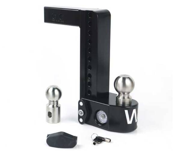 Weigh Safe Creakote Black 10" Drop Hitch with 2" Shank; Stainless Steel 2" Ball & 2-5/16" Balls, 12.5K GTW, Built-In Scale  • WS10-2-CER-BLA