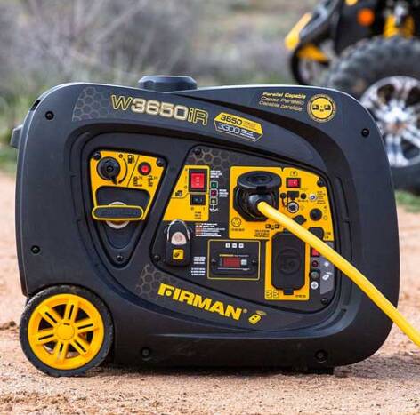 Firman 3650-Watt Whisper Series Portable Inverter Generator - Recoil/Electric/Remote Start, Gasoline  • W03383