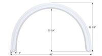 Icon 40"L x 25-5/8"H (22-3/4" Arch Heigh) Polar White Single Axle Fender Skirt for Four Winds Hurricane Model  • 12123
