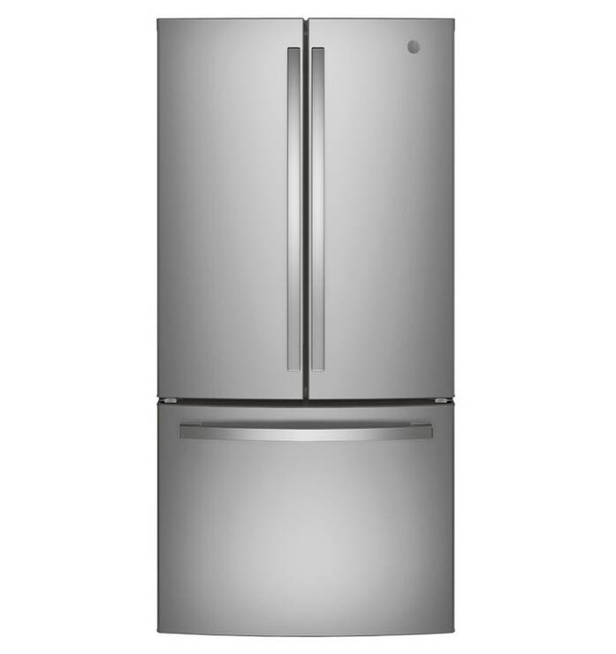 GE Appliances Energy Star 18.6 Cu. Ft. Counter-Depth French-Door Refrigerator  • GWE19JYLFS