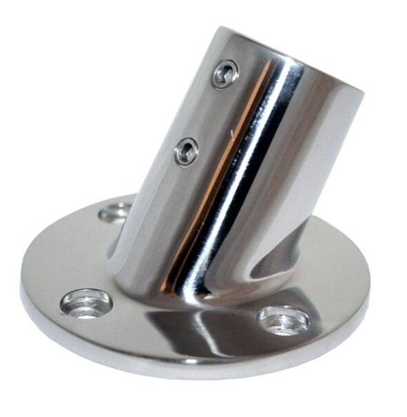 Whitecap 60° Stainless Steel Round Rail Base Fitting for 7/8" O.D. Tube  • 6040C